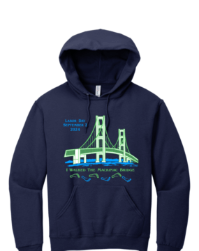 I Walked The Mackinac Bridge Foot Print Hoodie