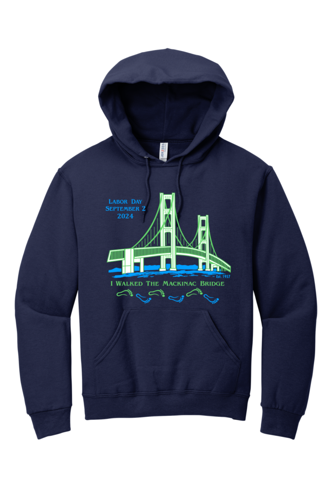 I Walked The Mackinac Bridge Foot Print Hoodie 2024