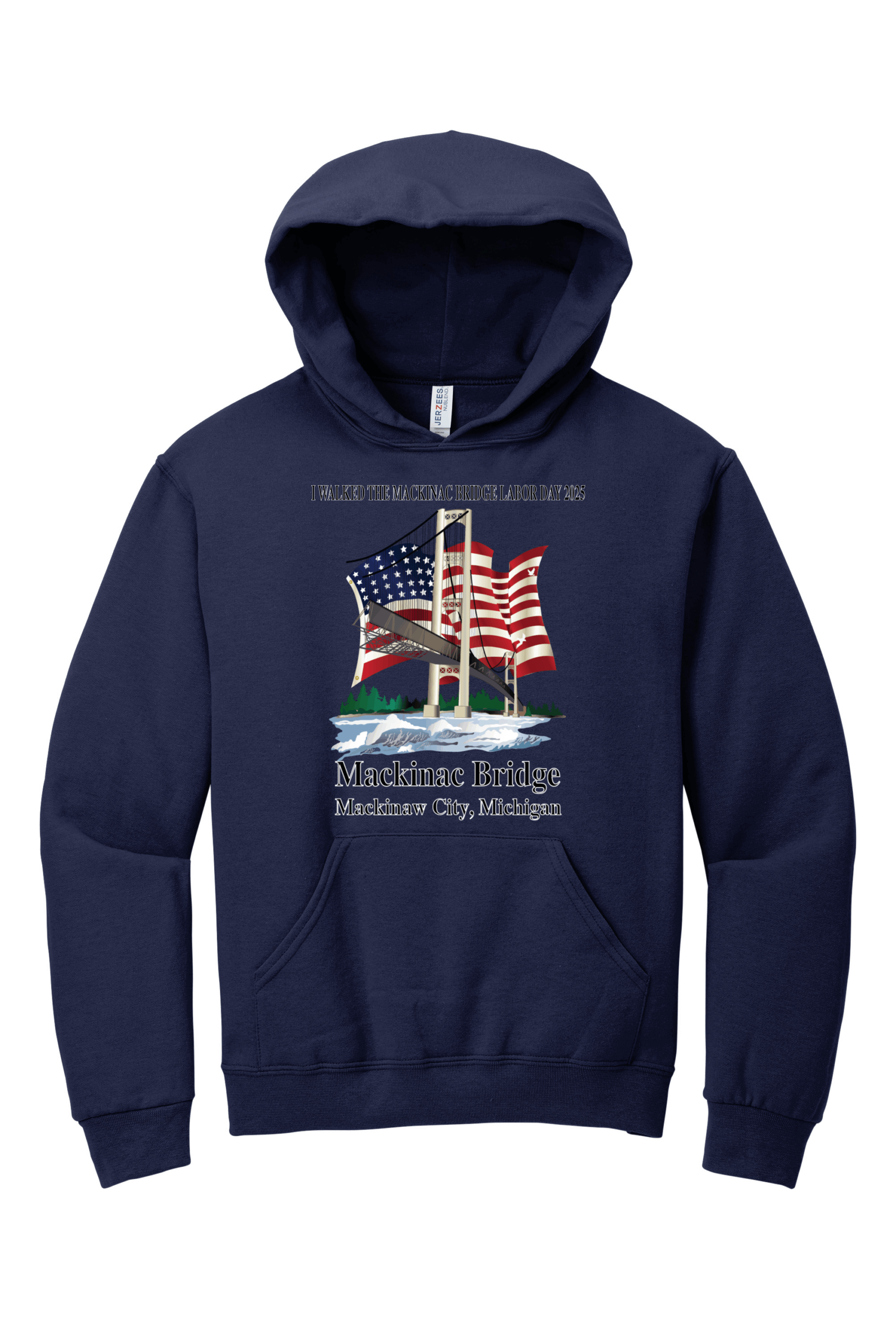 I Walked The Mackinac Bridge Flag Bridge Hoodie 2025