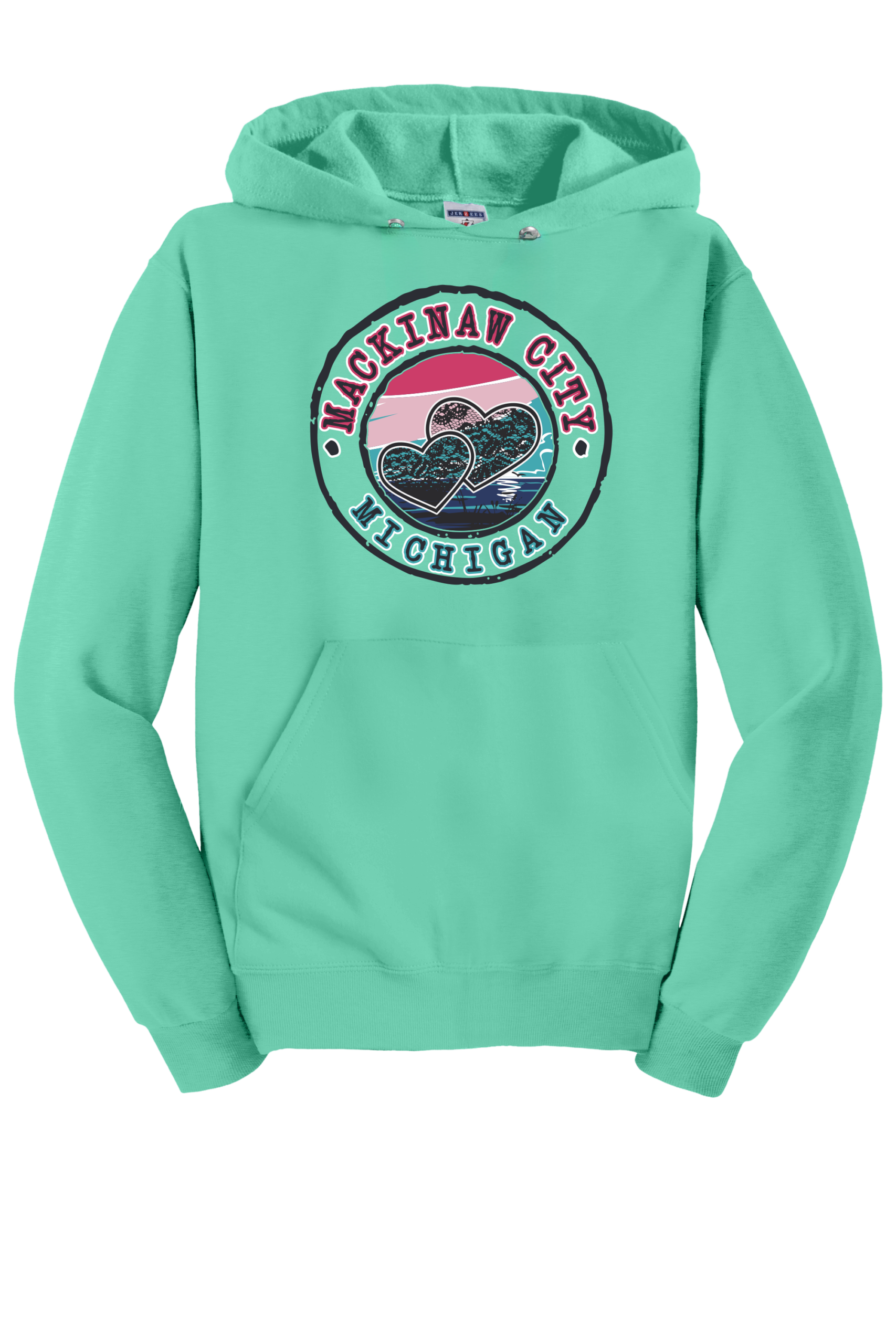 Mackinaw City Hearts Hoodie