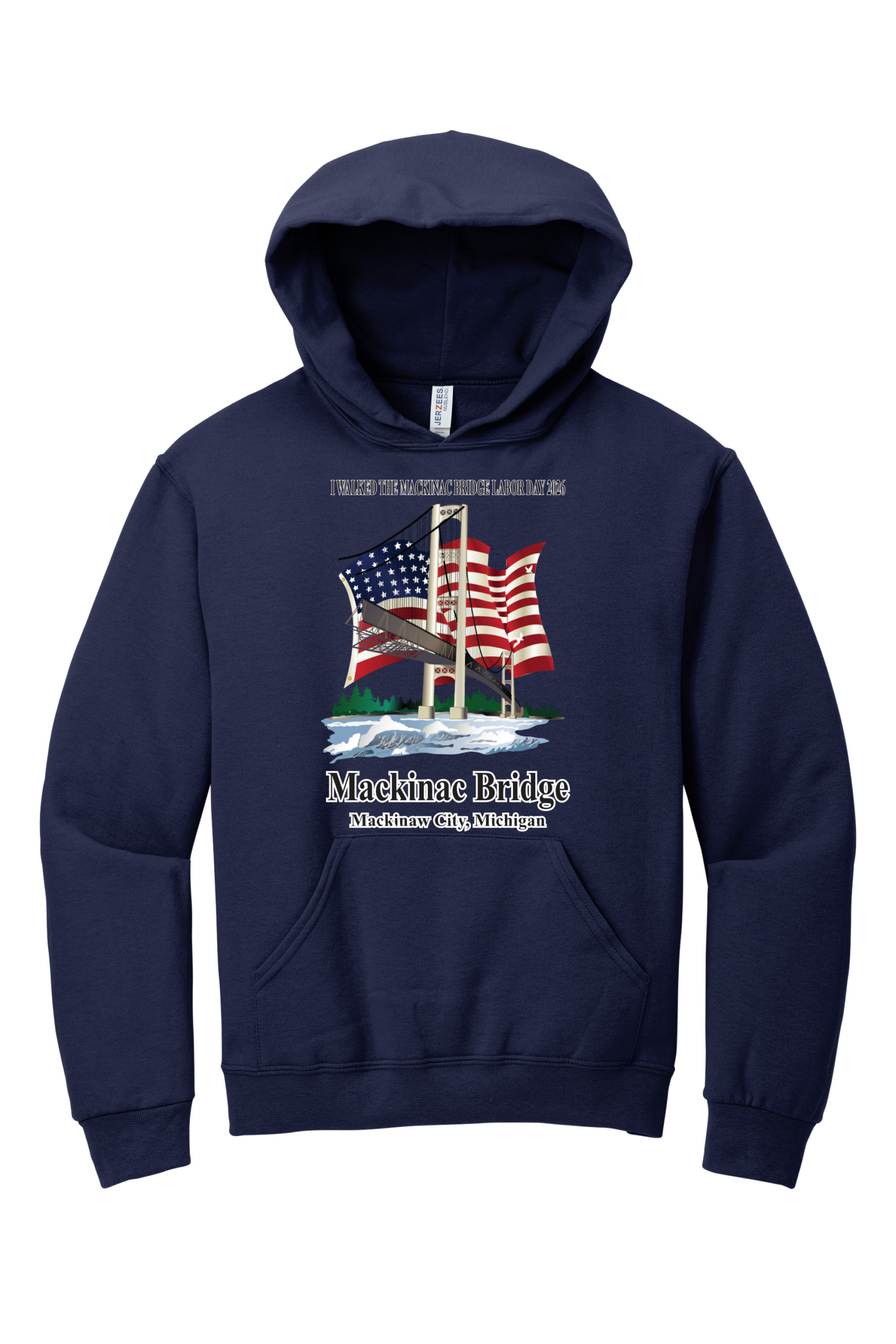 Mackinac Bridge Walk Flag Hoodie 2026