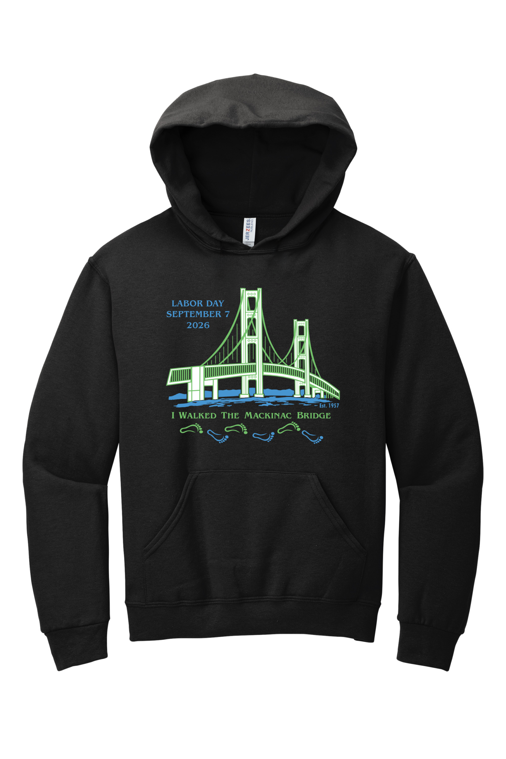 Mackinac Bridge Walk Foot Print Hoodie 2026